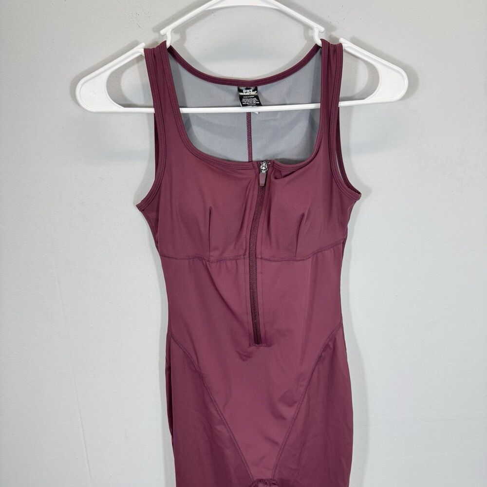 She’s Waisted Women Shape Wear Jumpsuit XS Maroon Nylon Spandex Body Shaper Shes - Picture 4 of 10